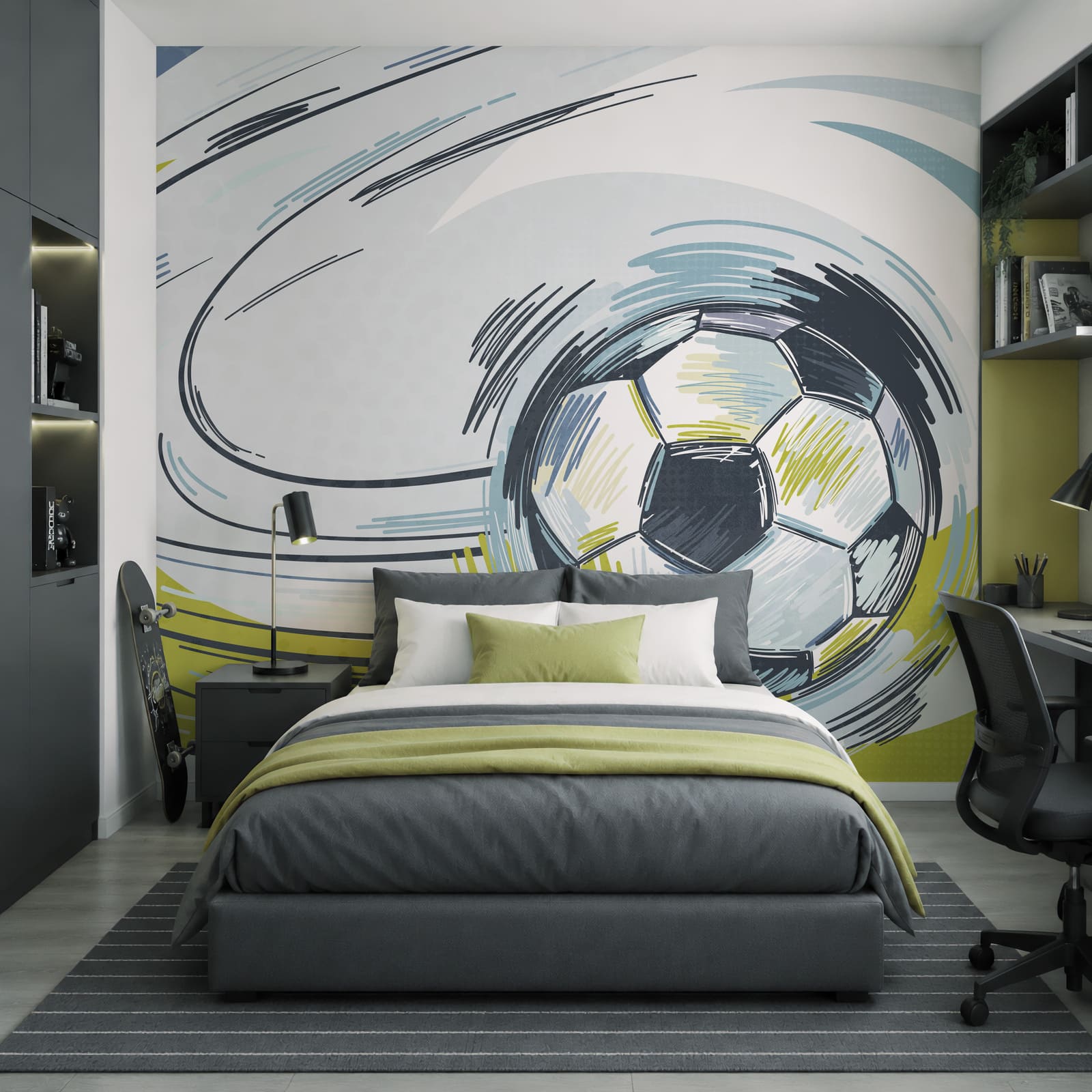 Ballon de football en mouvement Ballon de football en mouvement