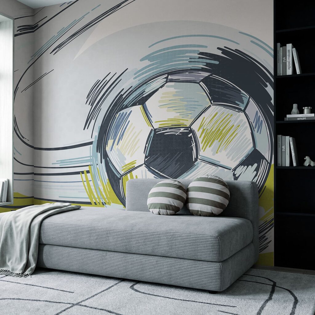 Ballon de football en mouvement Ballon de football en mouvement