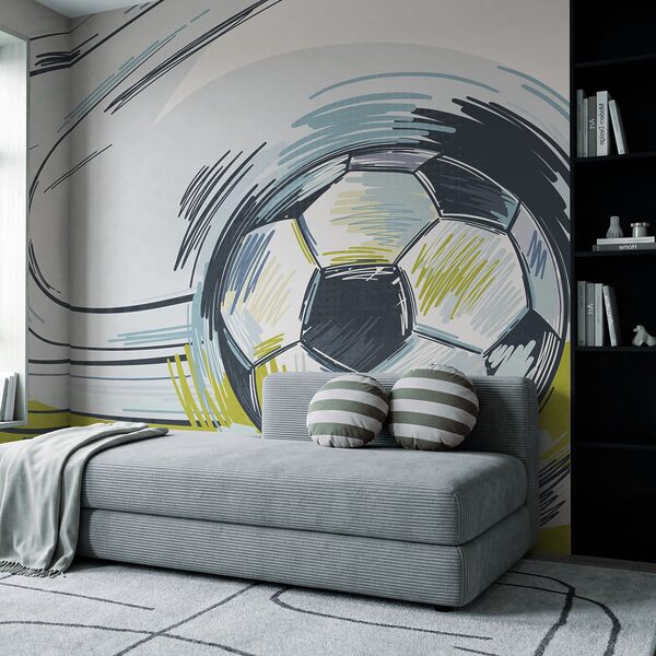 Ballon de football en mouvement Ballon de football en mouvement