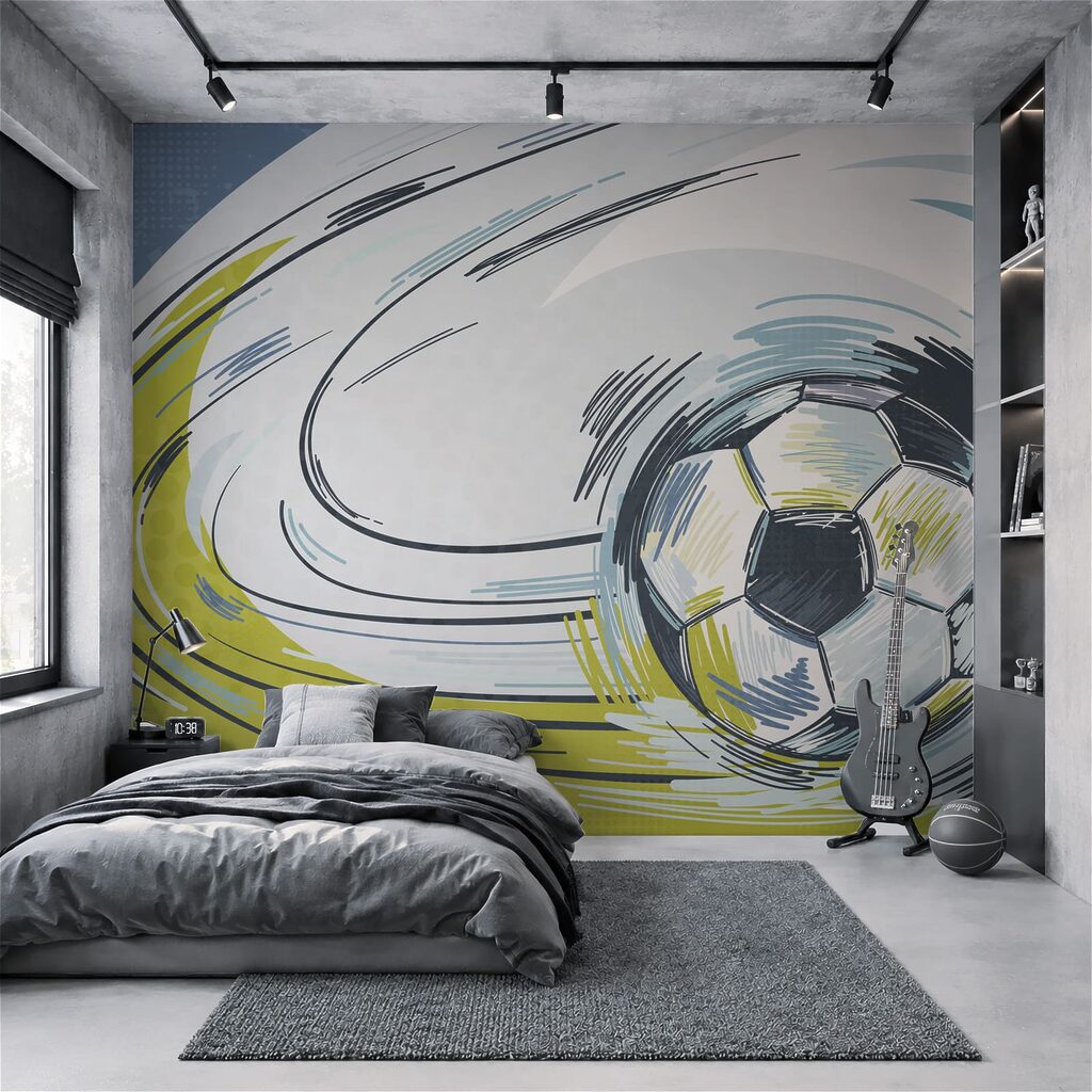 Ballon de football en mouvement Ballon de football en mouvement