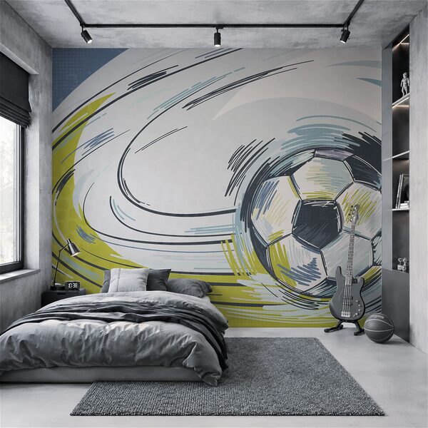 Ballon de football en mouvement Ballon de football en mouvement