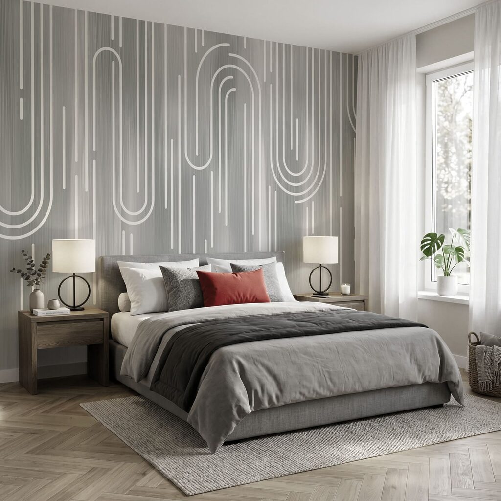 Des lignes blanches sur fond gris Des lignes blanches sur fond gris