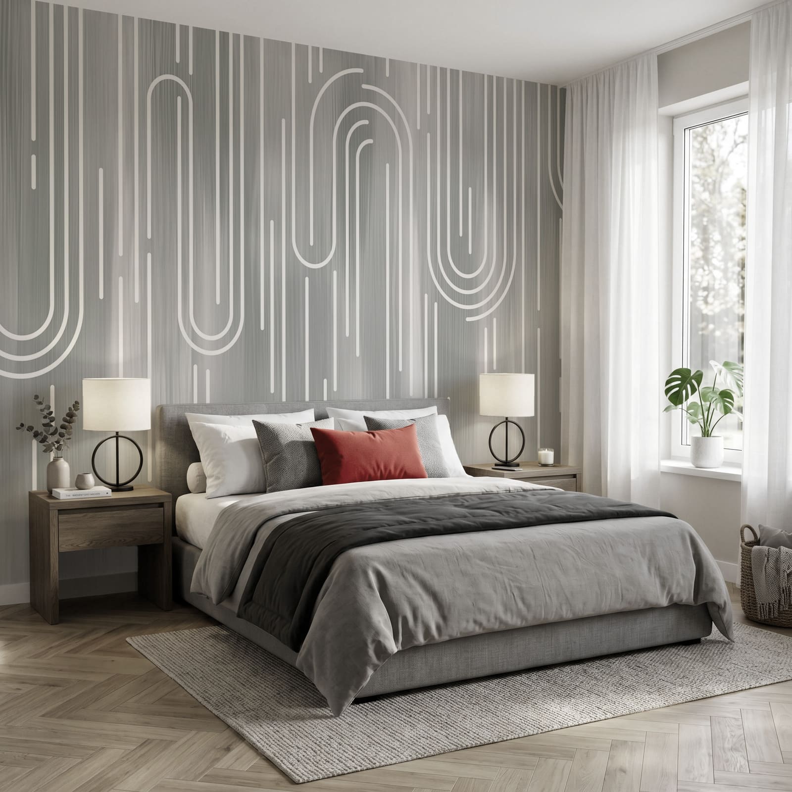 Des lignes blanches sur fond gris Des lignes blanches sur fond gris