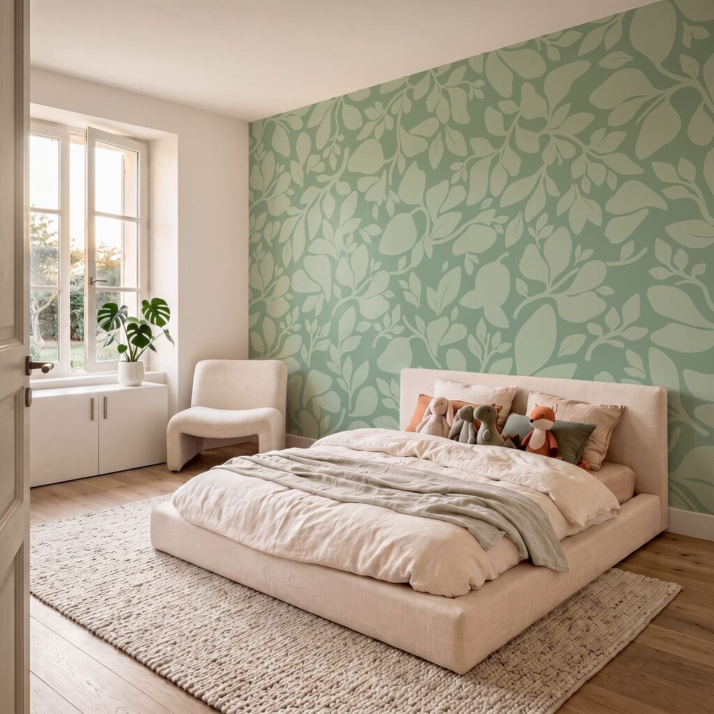 Motif de feuilles sur fond vert Motif de feuilles sur fond vert