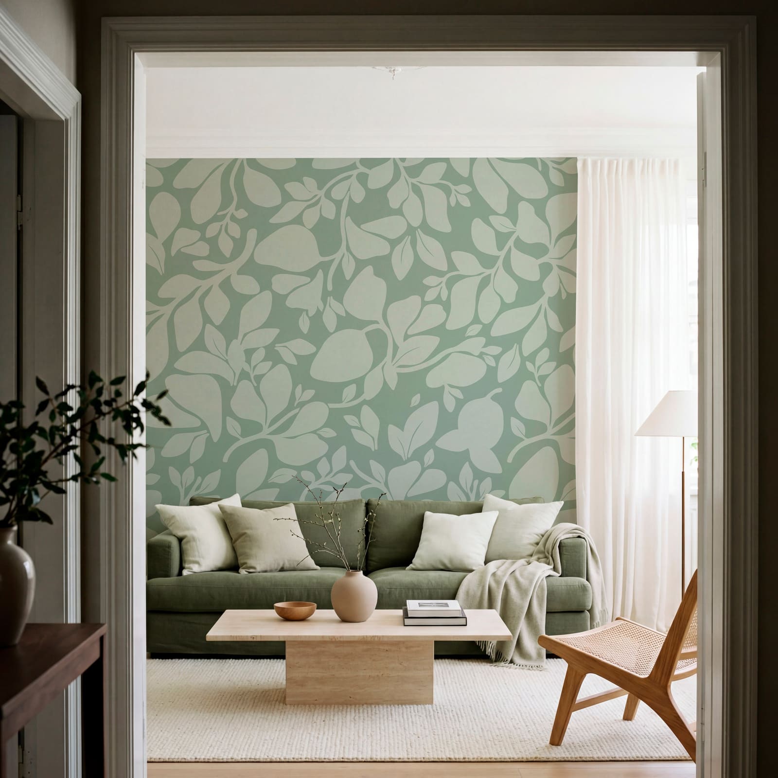 Motif de feuilles sur fond vert Motif de feuilles sur fond vert