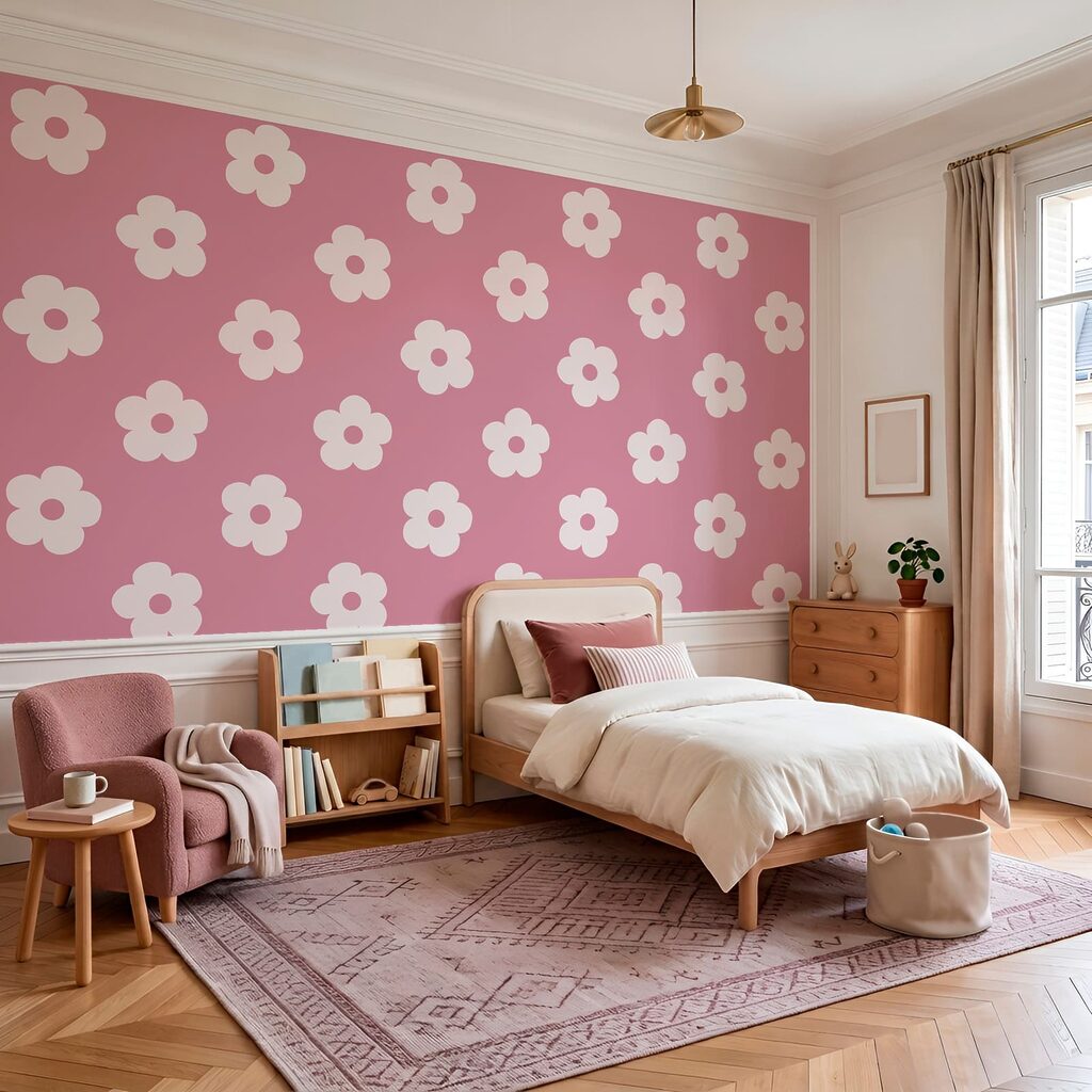 Motif floral rose et blanc Motif floral rose et blanc
