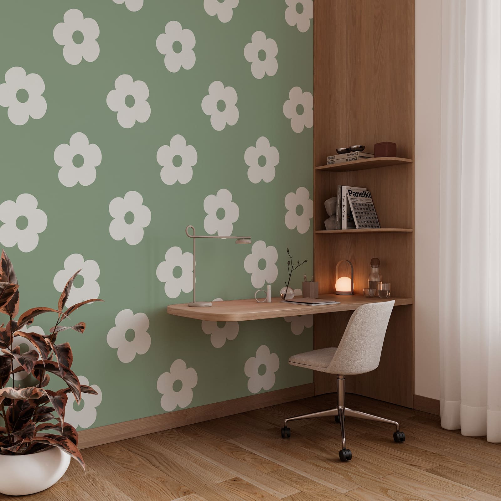 Motif de fleurs blanches
