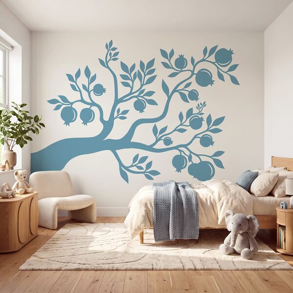 Arbre bleu avec des feuilles et des fruits Arbre bleu avec des feuilles et des fruits