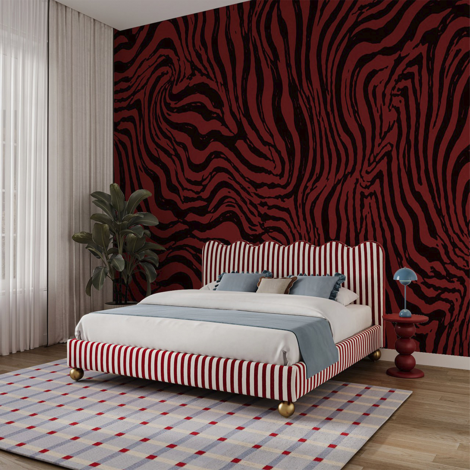 Motif à rayures rouges et noires Motif à rayures rouges et noires