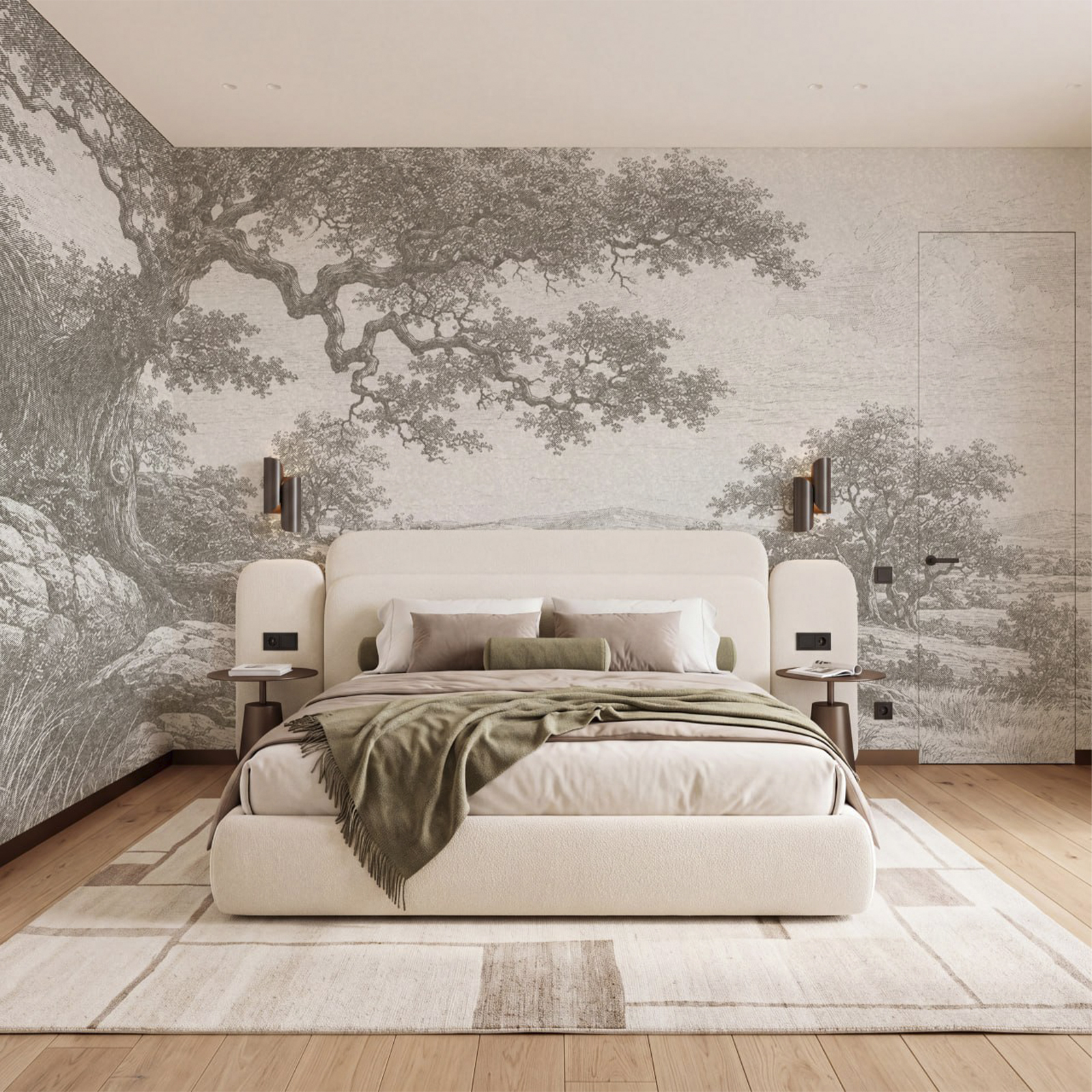 Dessin représentant un arbre et un paysage rocheux Dessin représentant un arbre et un paysage rocheux