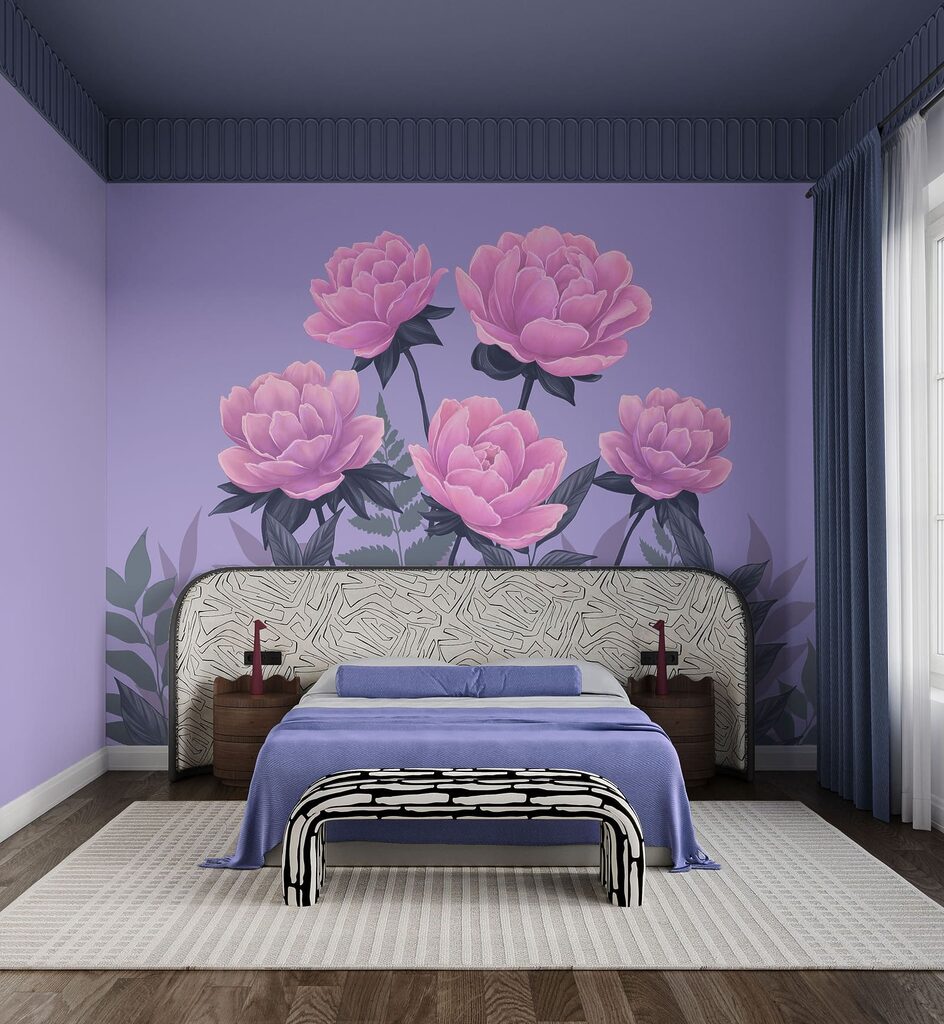 Composition de fleurs roses et de feuilles Composition de fleurs roses et de feuilles