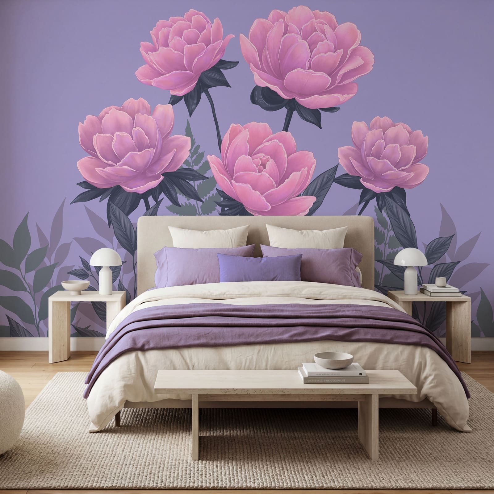 Composition de fleurs roses et de feuilles Composition de fleurs roses et de feuilles
