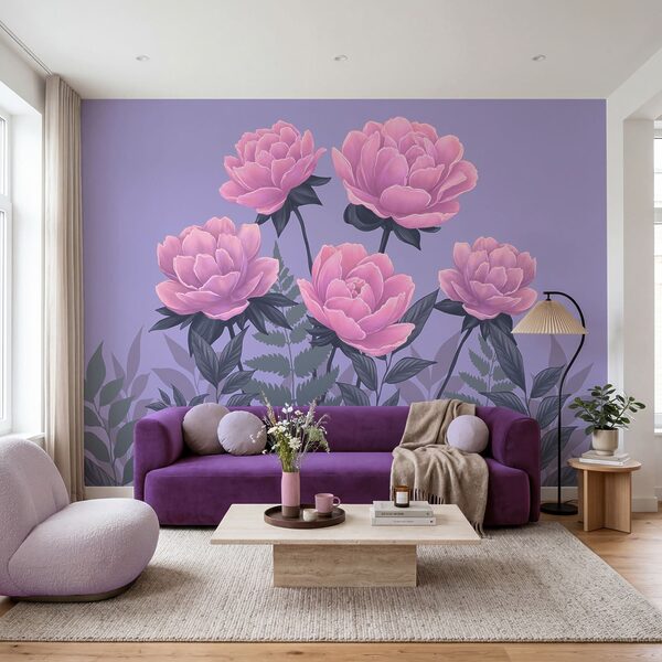 Composition de fleurs roses et de feuilles Composition de fleurs roses et de feuilles