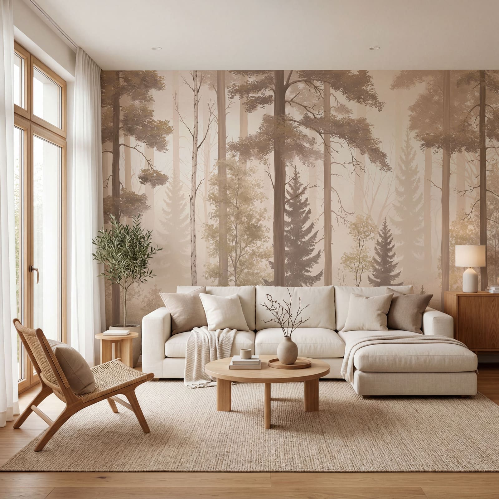 Forêt brumeuse avec des arbres Forêt brumeuse avec des arbres