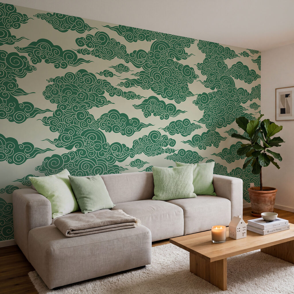 Motif de nuages verts Motif de nuages verts
