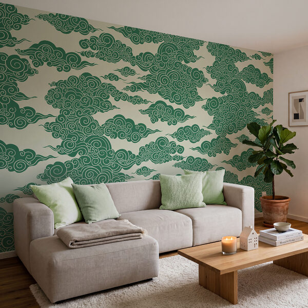 Motif de nuages verts Motif de nuages verts