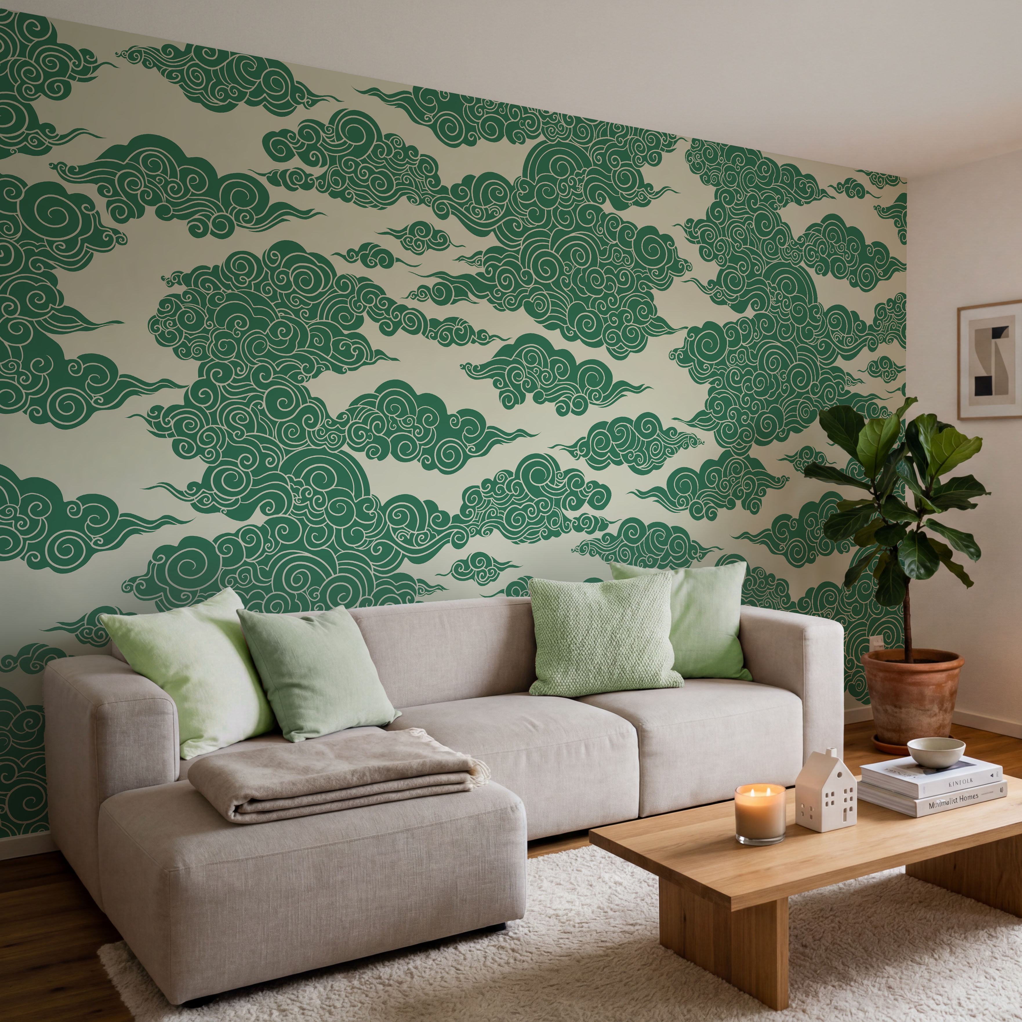 Motif de nuages verts Motif de nuages verts