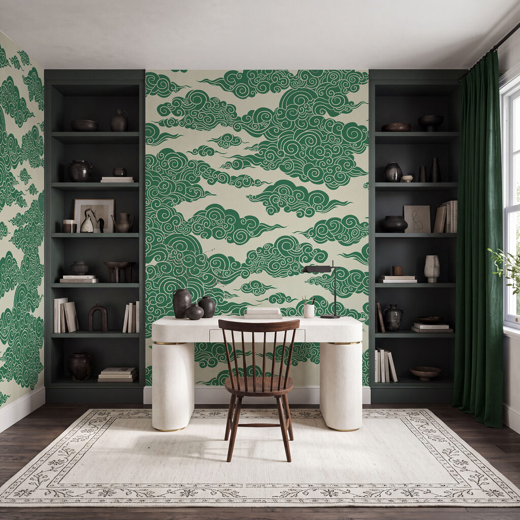 Motif de nuages verts Motif de nuages verts