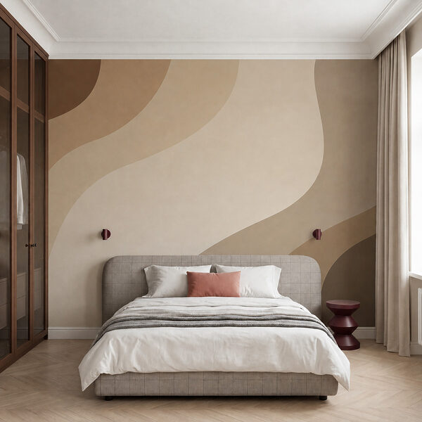 Motif ondulé blanc et marron Motif ondulé blanc et marron
