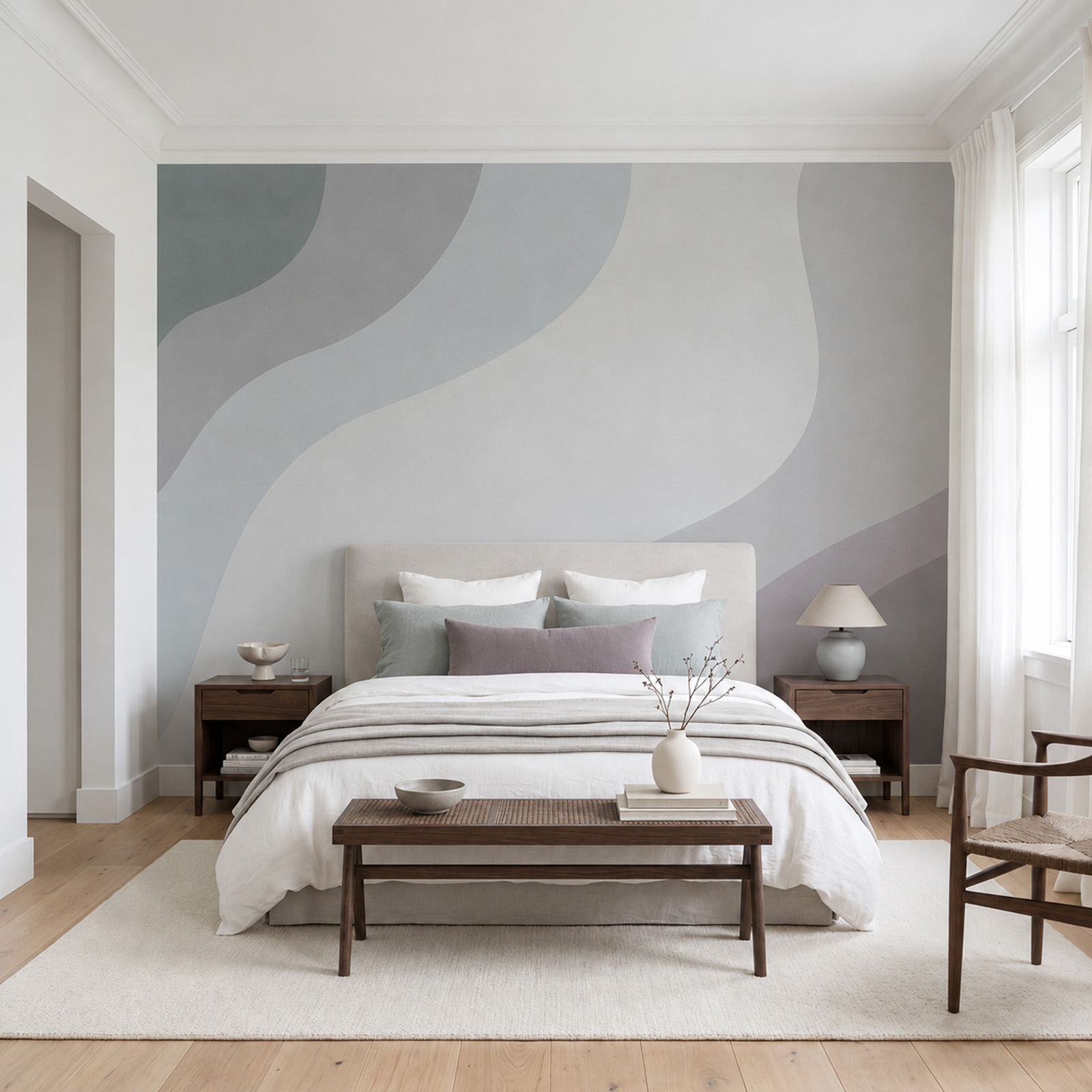 Motif ondulé blanc et gris Motif ondulé blanc et gris