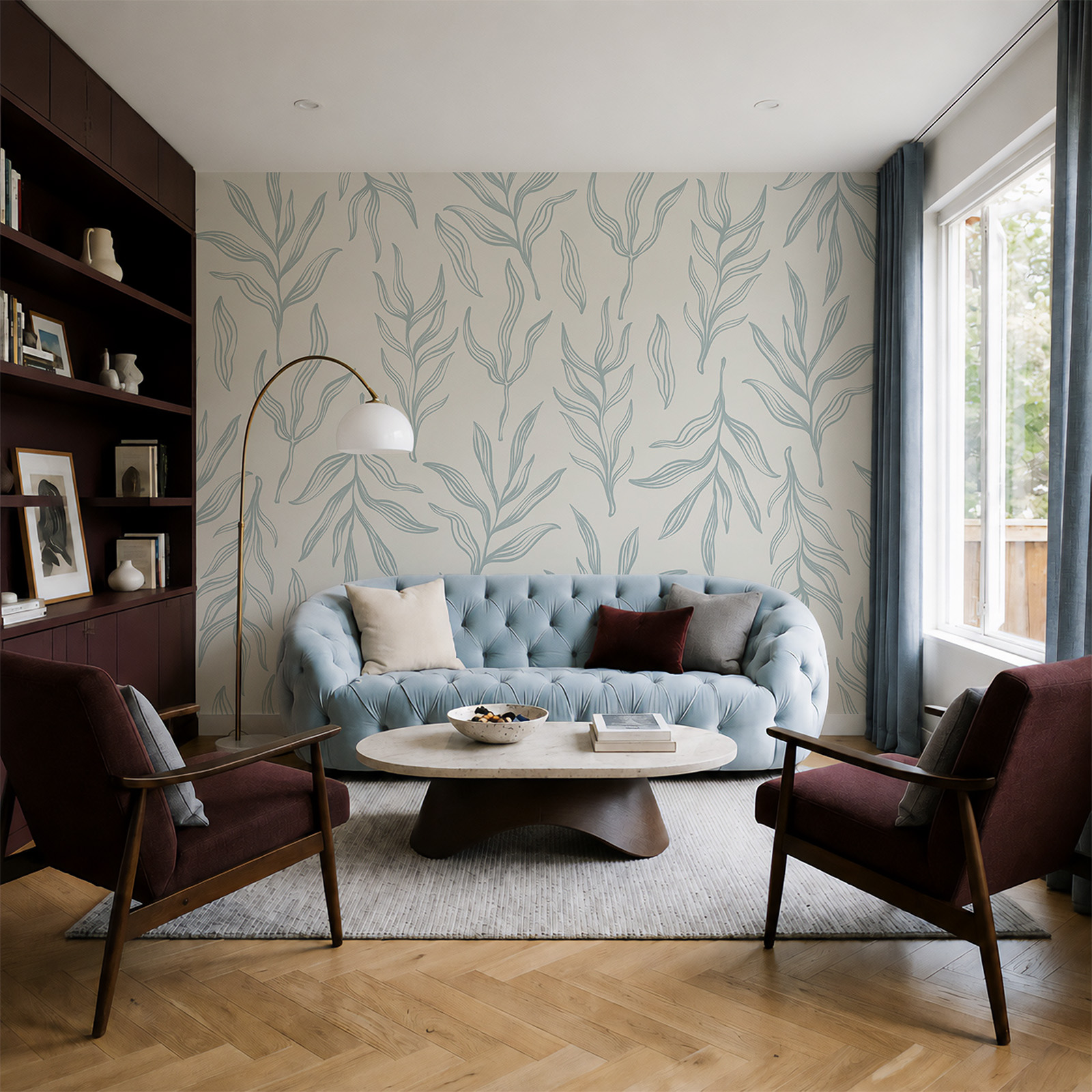 Motif de feuilles sur fond blanc