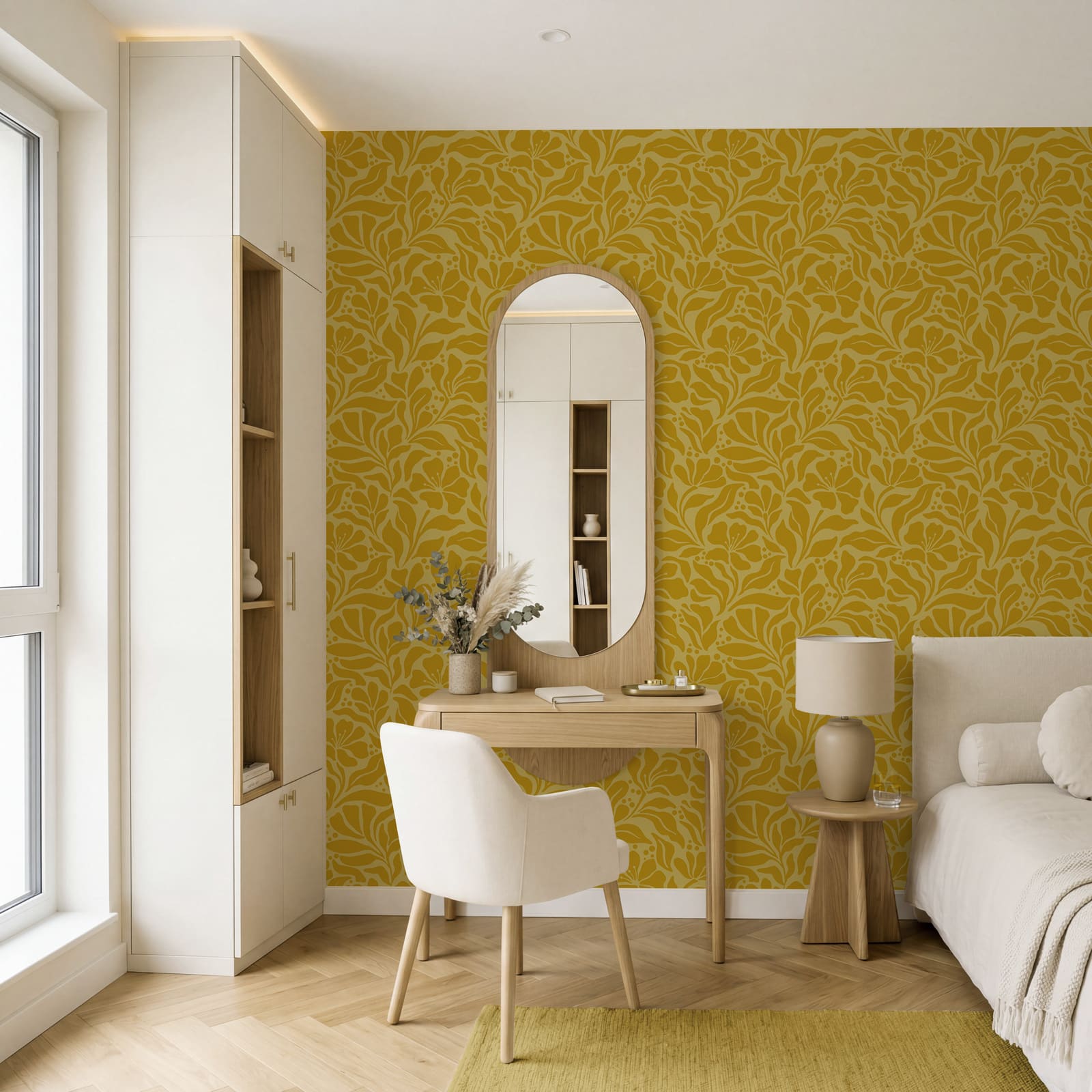 Motif jaune et blanc