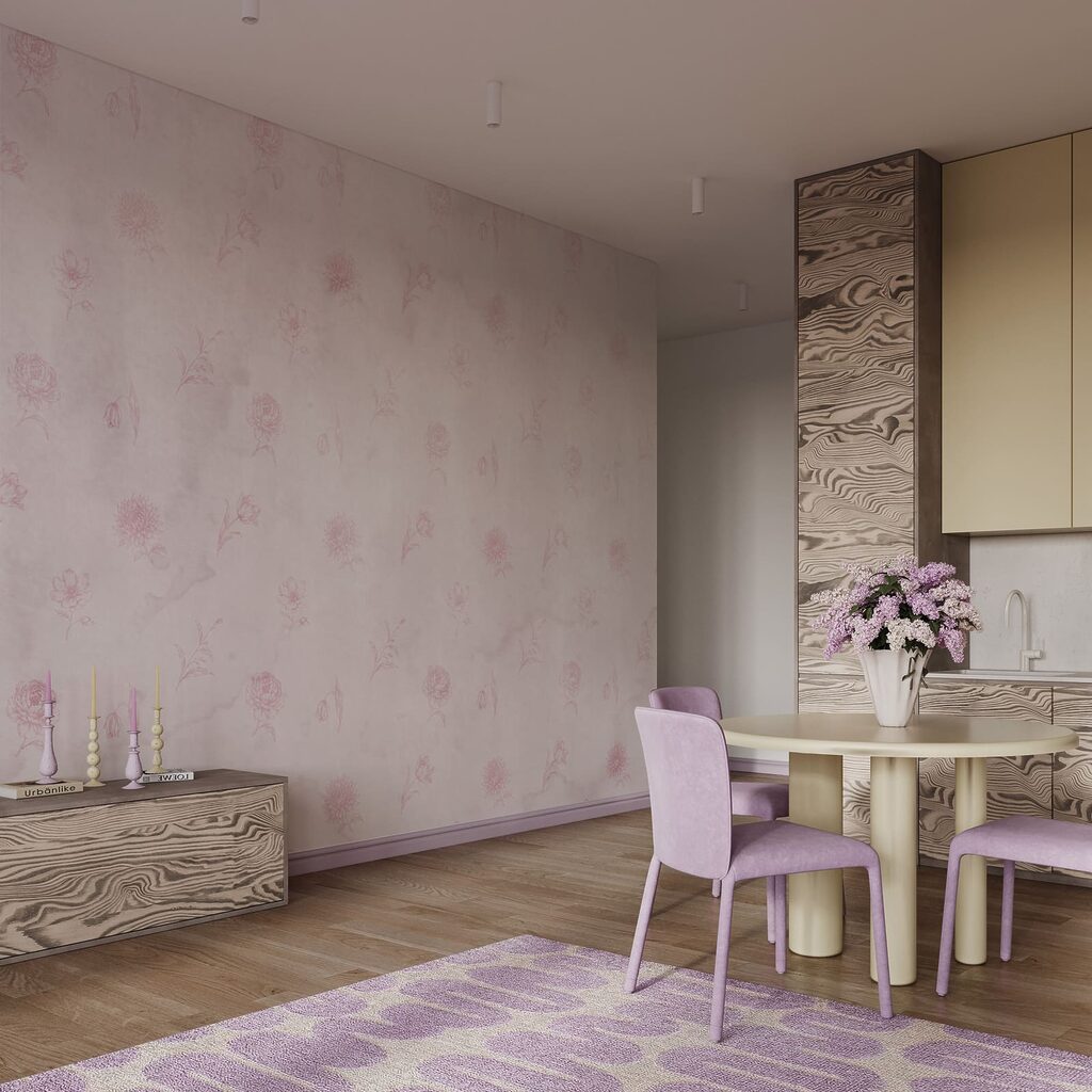 Motif de fleurs roses sur fond blanc