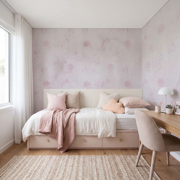 Motif de fleurs roses sur fond blanc