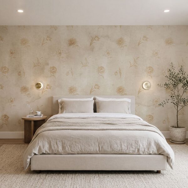 Motif floral sur fond blanc