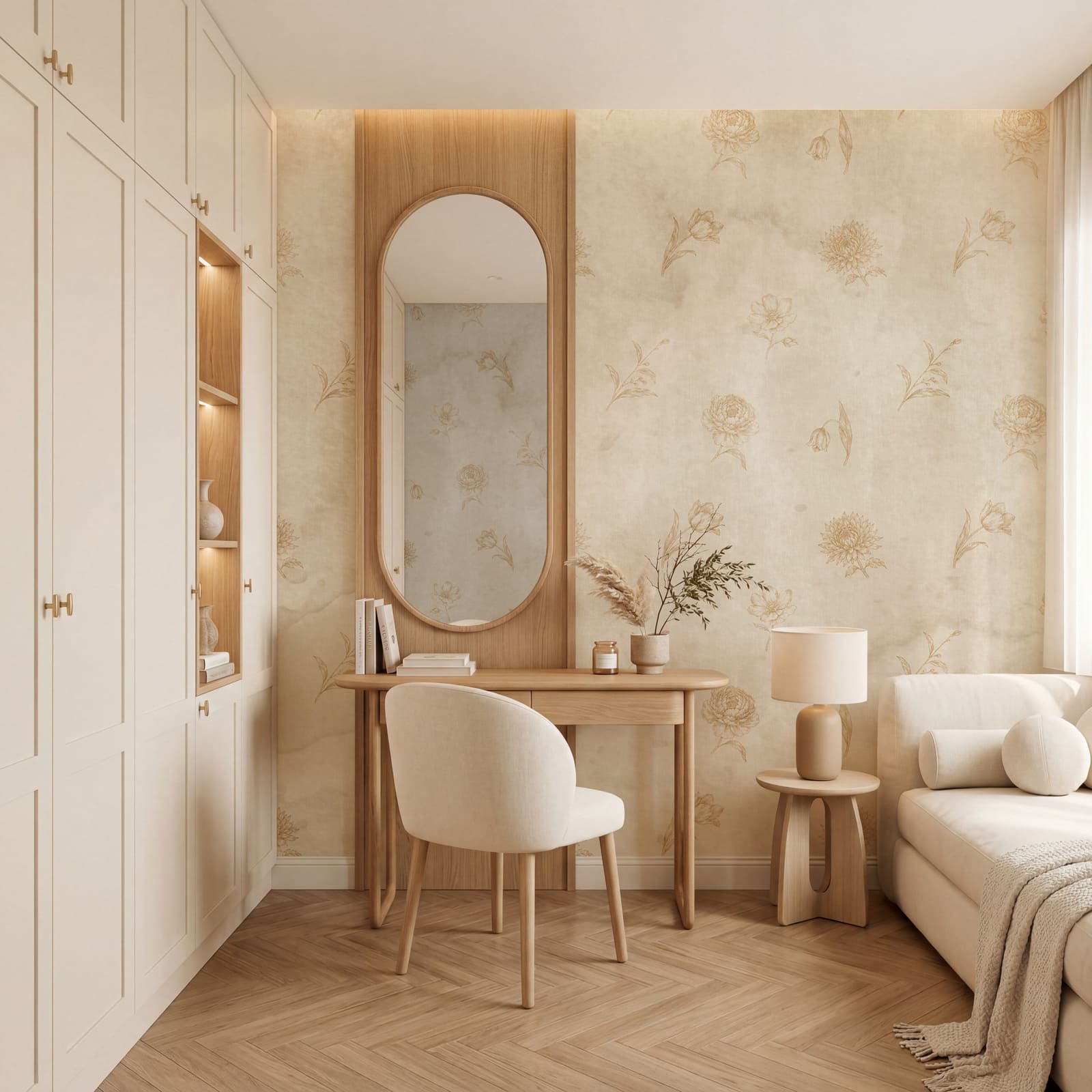 Motif floral sur fond blanc