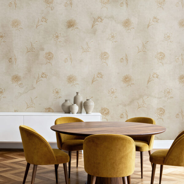 Motif floral sur fond blanc