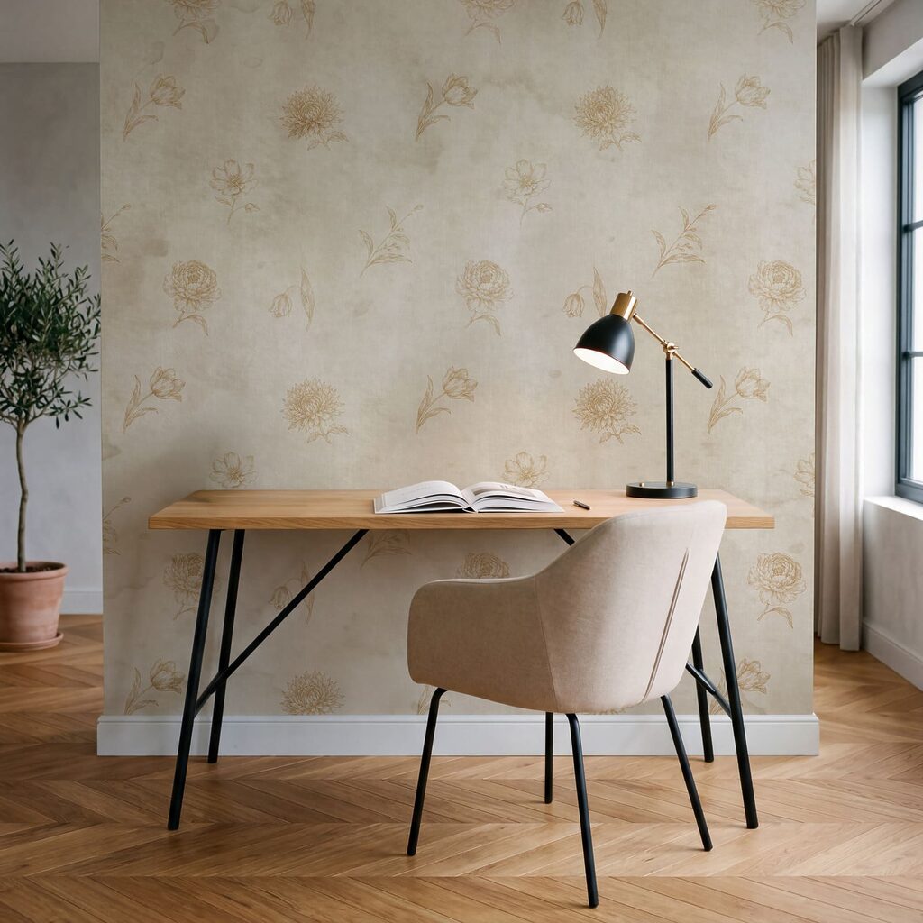 Motif floral sur fond blanc