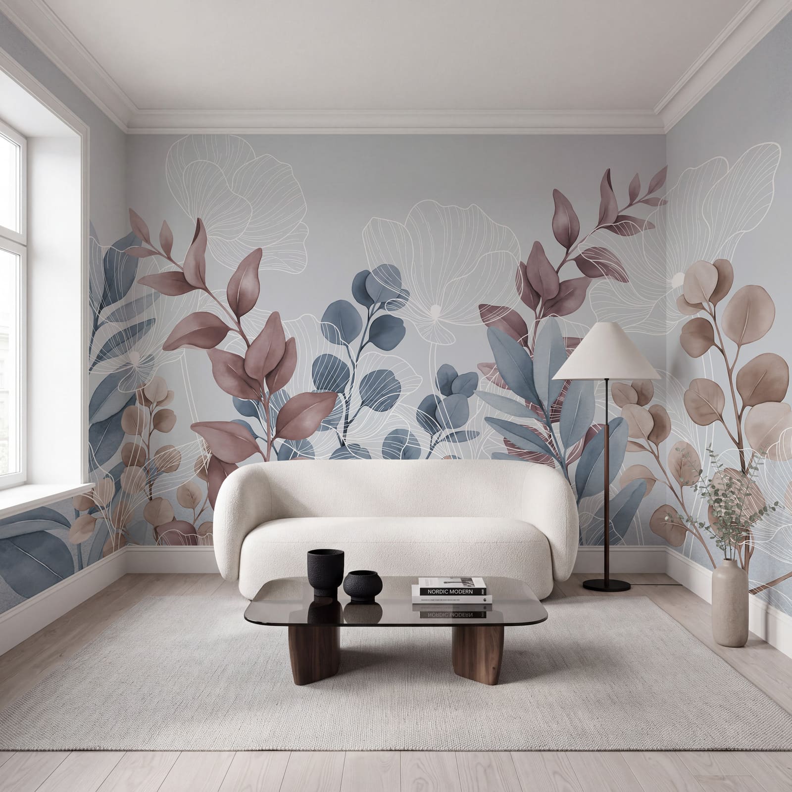 Motif floral élégant aux teintes douces