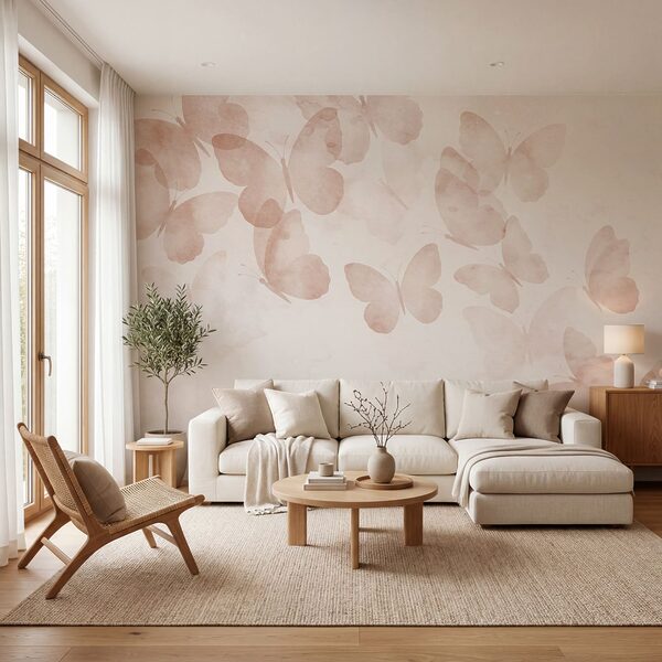 Groupe de papillons sur fond blanc