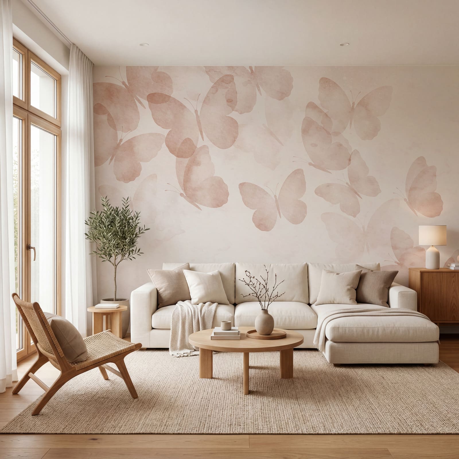 Groupe de papillons sur fond blanc