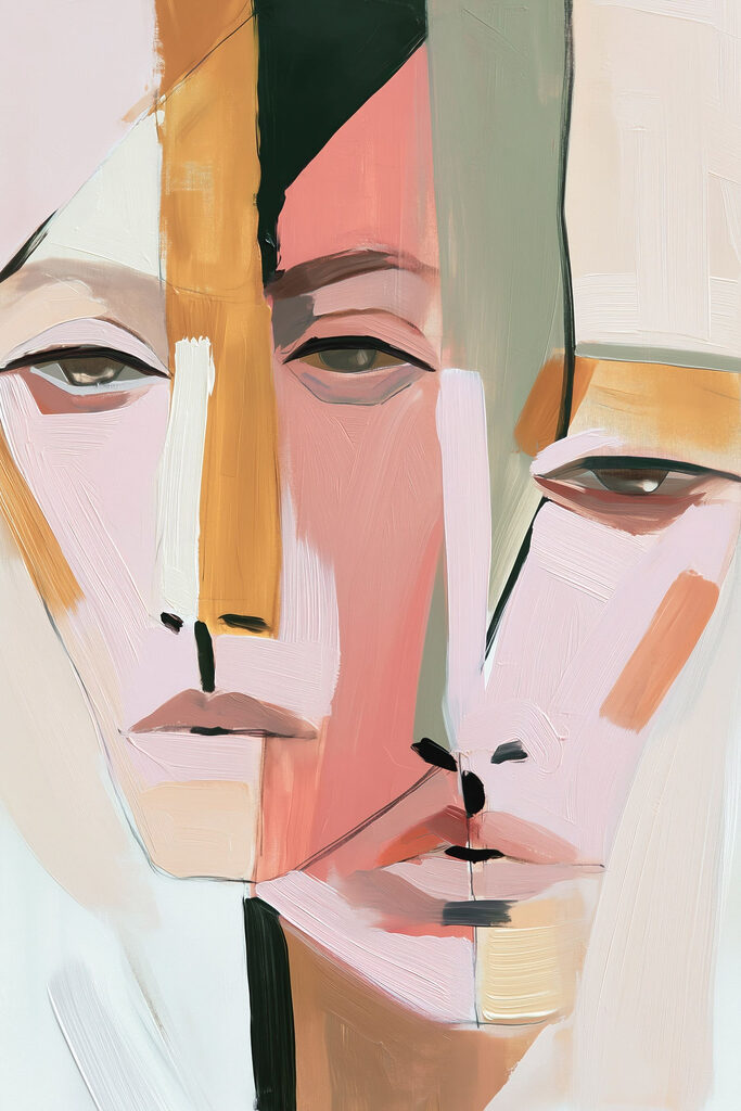 Painting of a couple of people