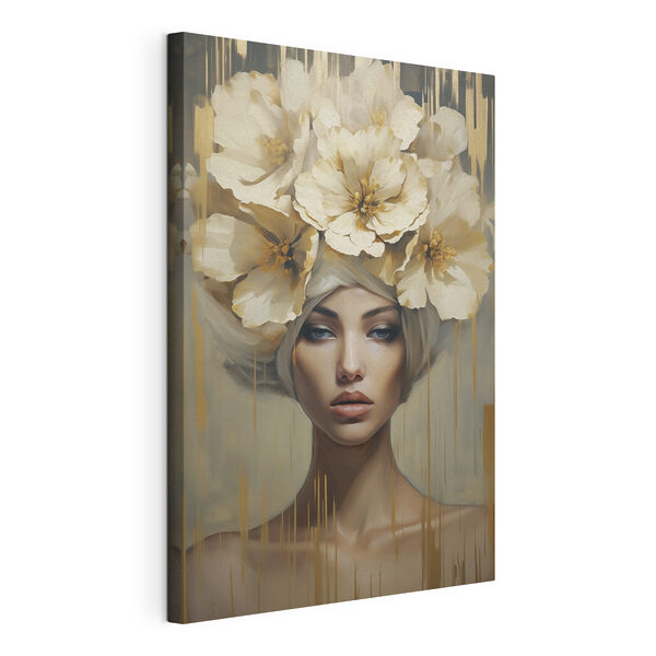Tableau représentant une femme avec des fleurs sur la tête Tableaux Tableau représentant une femme avec des fleurs sur la tête