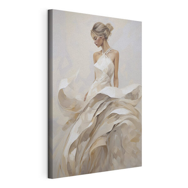 Tableaux Tableau représentant une femme en robe blanche