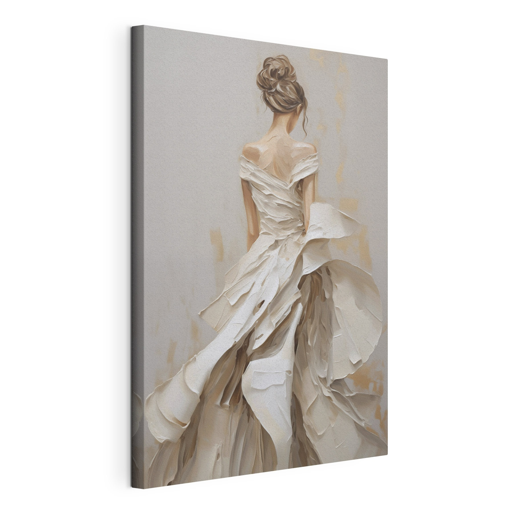 Painting of a woman in a white dress