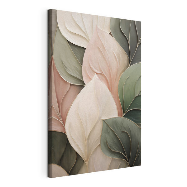 Elegant leaves in soft, muted colors