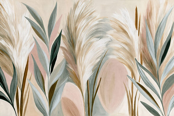 Painting of plants with leaves