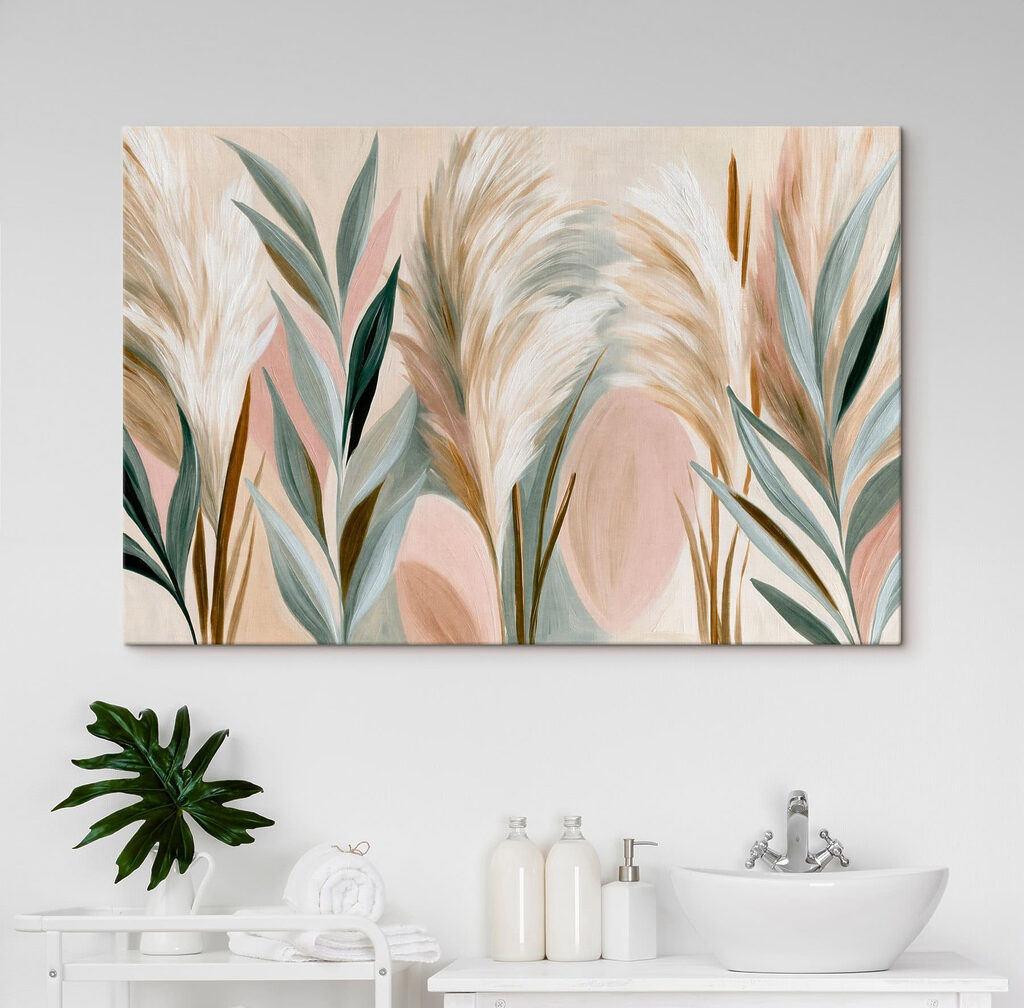 Painting of plants with leaves