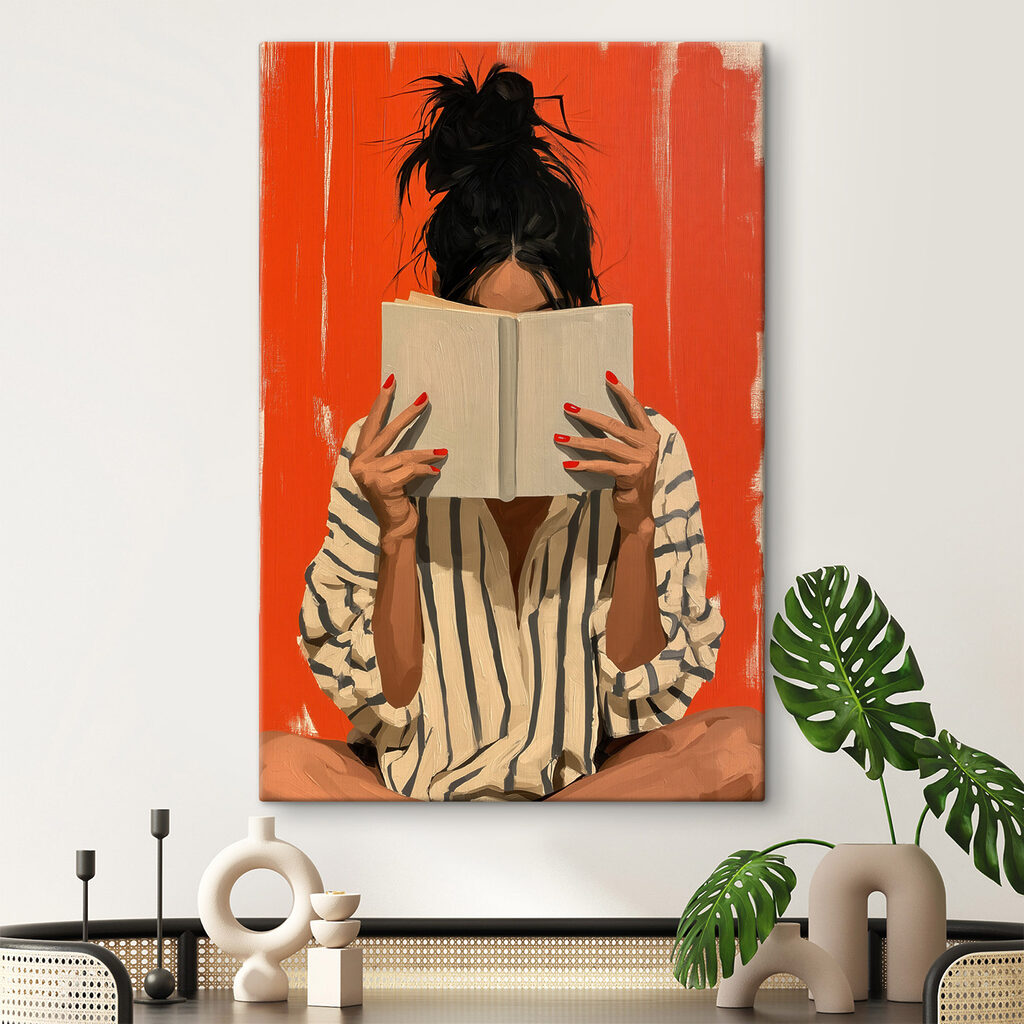 Woman holding a book over her face Woman holding a book over her face