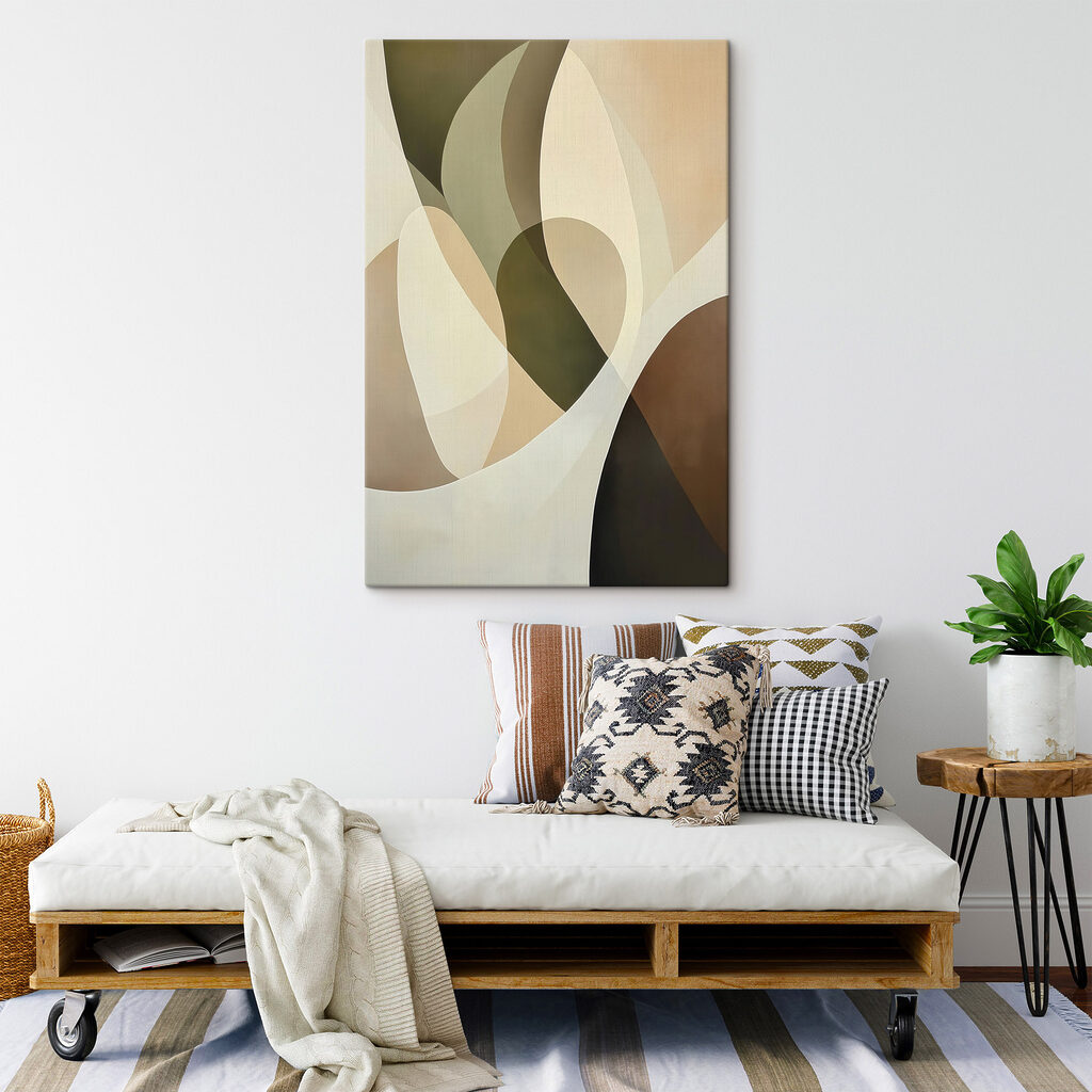 Fluid shapes in soft earth tones