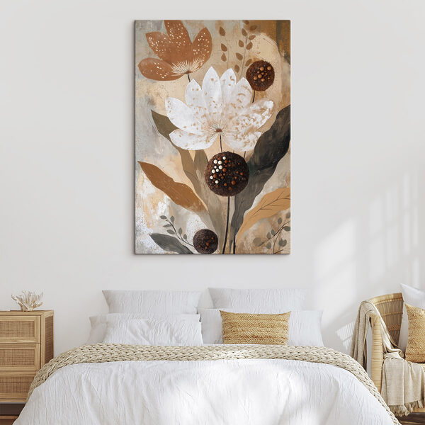 Painting of flowers and leaves