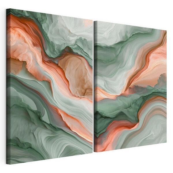 Impression sur toile modulaire Des couleurs qui ondulent en vagues harmonieuses