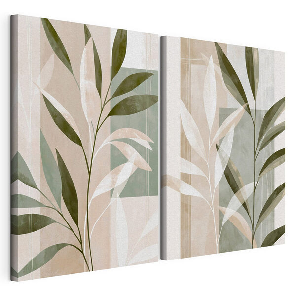 Impression sur toile modulaire Un motif botanique apaisant qui s'adapte à tous les intérieurs