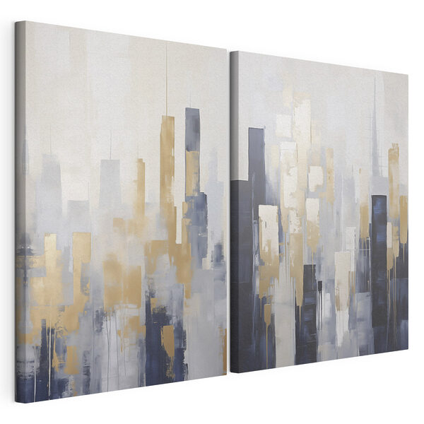 Impression sur toile modulaire Peinture représentant une ville