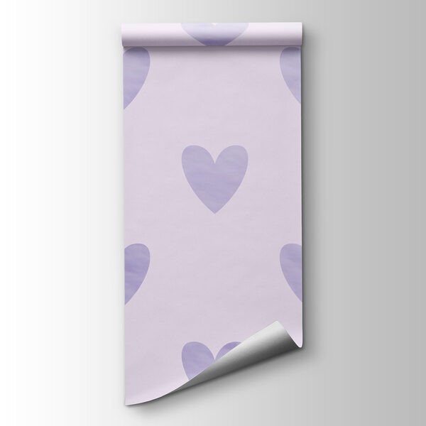 Purple hearts on a white background