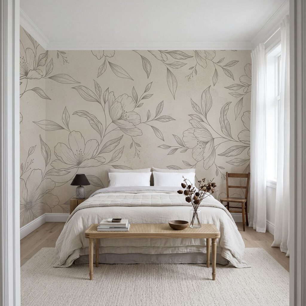 Motif floral délicat sur un fond clair